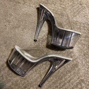 Pleaser size 9 clear slip ons